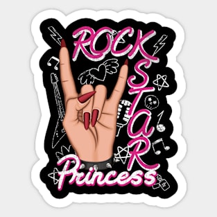 Electric Pink Rockstar Princess Sticker